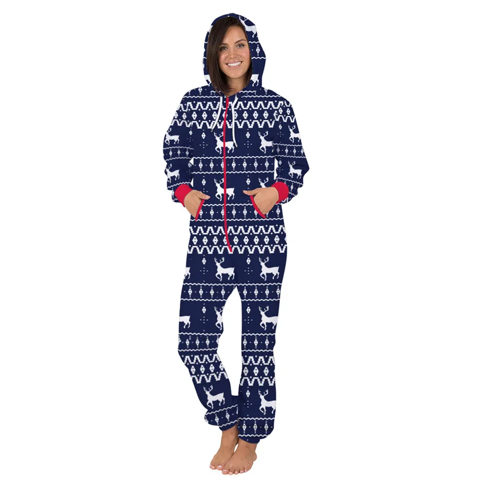 Модный женский и мужской комбинезон пижама Осень-зима повседневный с капюшоном