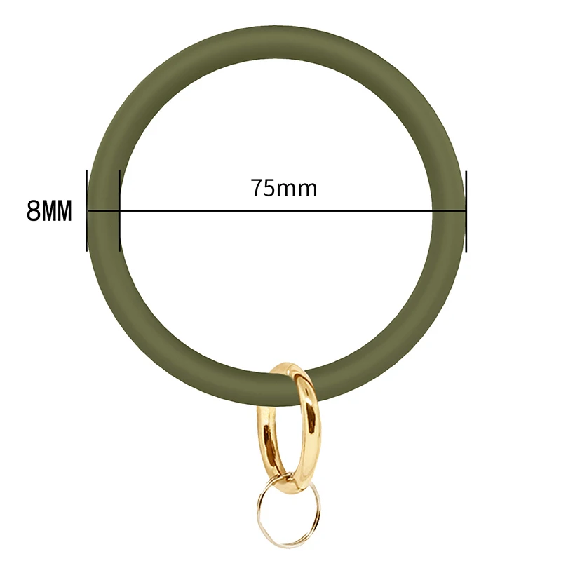 

1PC Fashion Silica Gel Wear Bracelet Keychain for Women Gifts Trendy Simple Circle Wristlet Keychain Bangle Unisex Jewelry