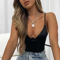 65 dropshipping2021 vest deep v neck slim solid sexy backless sleeveless top for party tropical crop tops