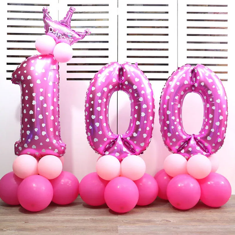 Модные фольга шары цифры воздушные ребенка день рождения вечерние шарики для