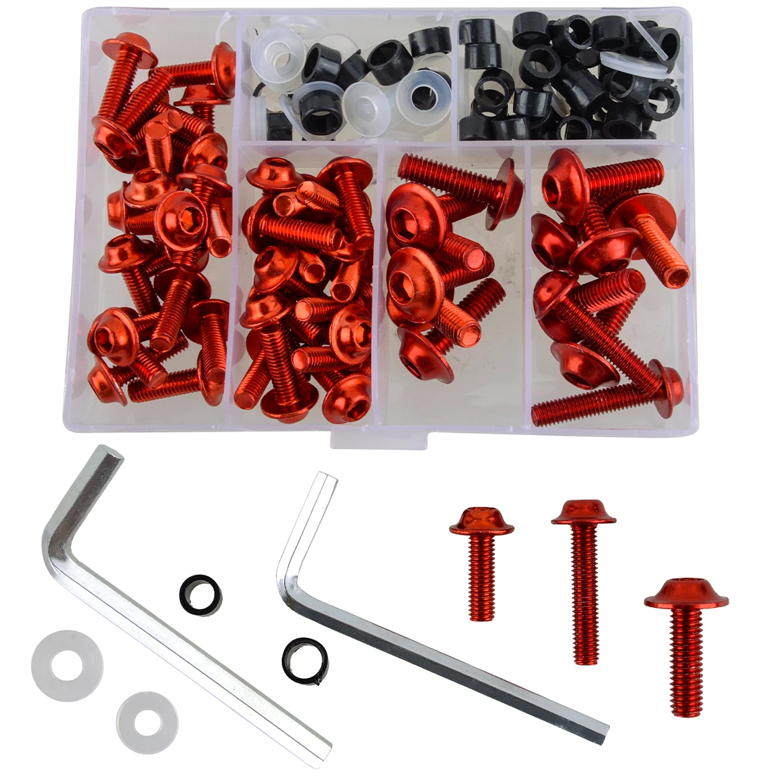 

158pcs Red Fairing Bolts Kit Fender Windscreen Fastener Clips Screws Motorcycle Sportbike Accessories For Upper Lower Fairing