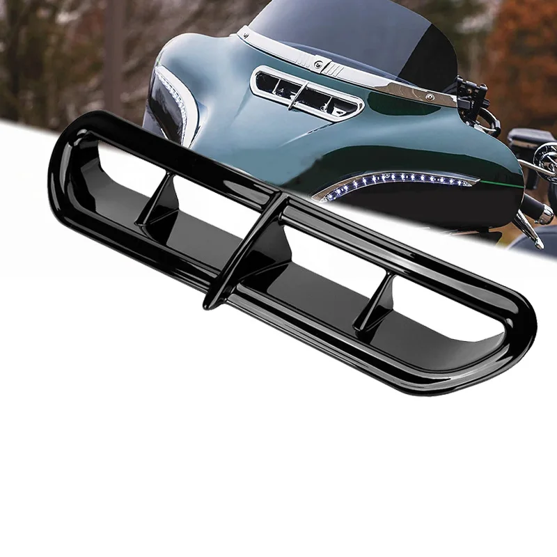 

Motorcycle Front Black Fairing Vent Accent For Harley Touring &Trike 14-20 Electra Street Glide FLHX Ultra Classic Limited FLHTK