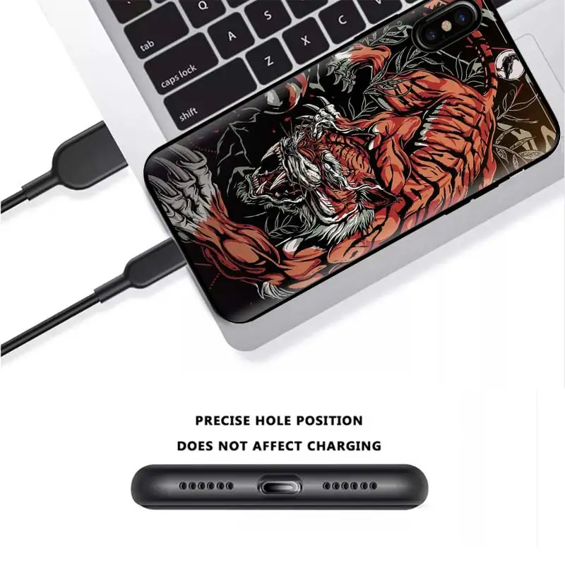 Dragon Tiger Pattern Case for Apple iPhone 14 13 11 7 8 Plus 12 Pro Max XR X SE 2020 XS Soft Phone Coque Shell Funda