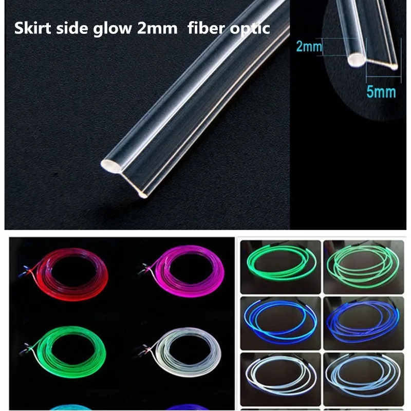Диаметр: 2 мм Боковой светящийся волоконно оптический кабель 1 м/2 м/3 м/5 м для