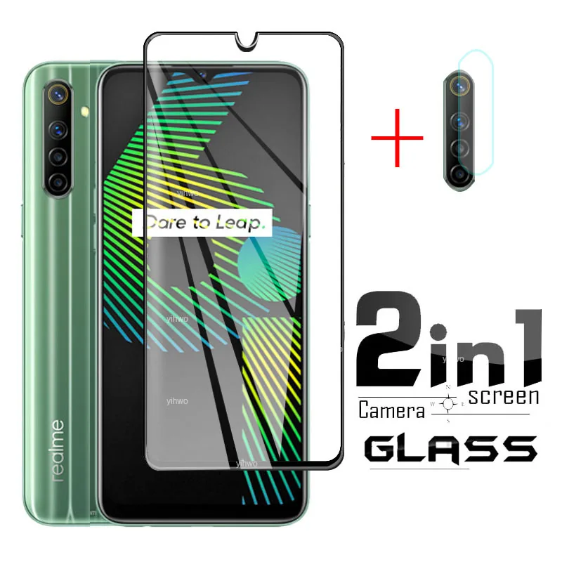 Закаленное стекло RMX2040 2 в 1 для OPPO Realme 6i полноэкранная Защитная пленка камеры realme6i