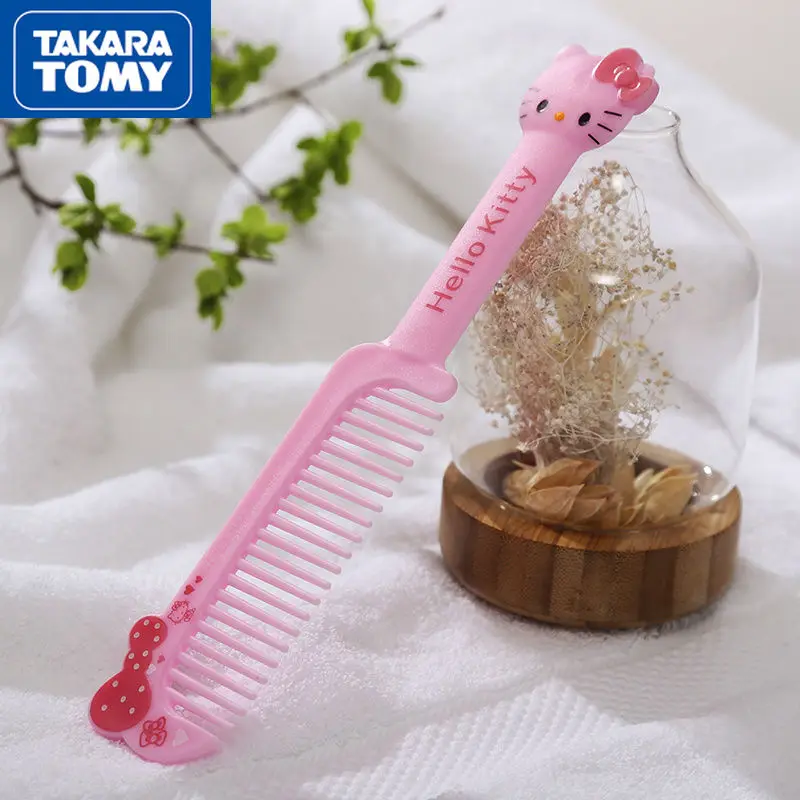 

TAKARA TOMY Fashion cartoon Hello Kitty plastic cute portable anti-static large tooth simple curly hair straight wide tooth comb