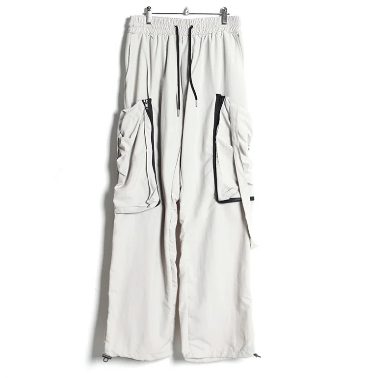 

Men's legged trendy straight pants men's Korean trendy wide leg casual pants