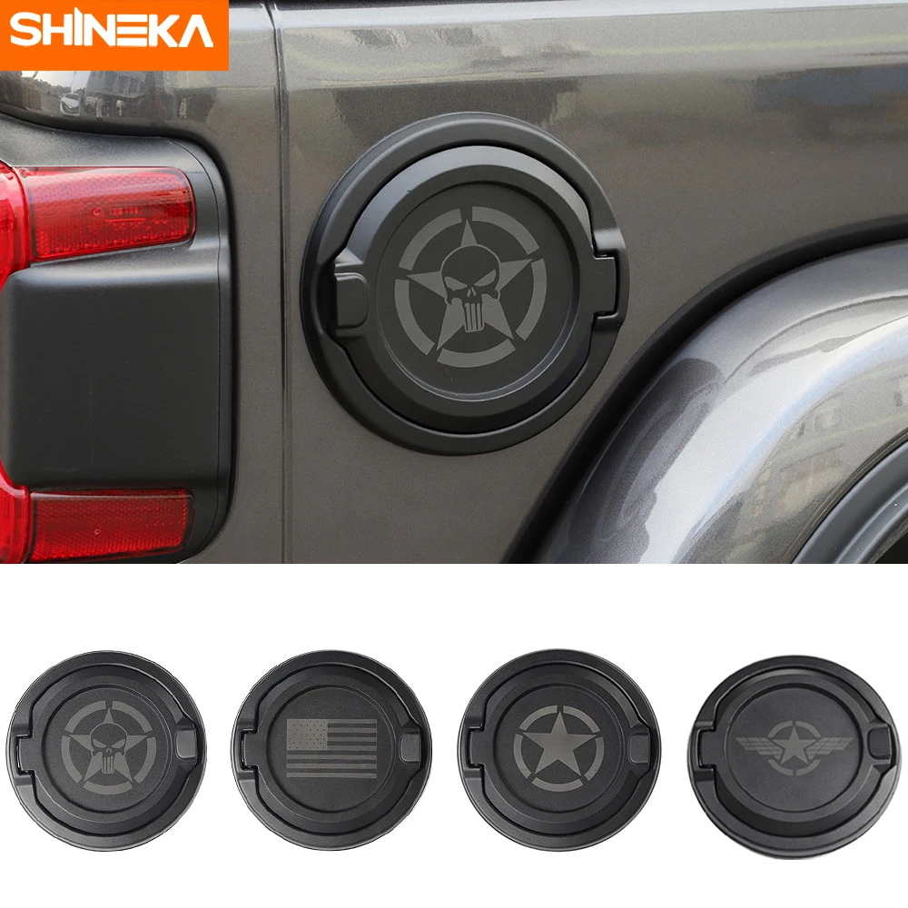 

SHINEKA Tank Covers for Jeep Wrangler JL 2019 Unlimited 2 4 Door Gas Tank Cap Fuel Filler Door Cover For Wrangler JL 2018-2021