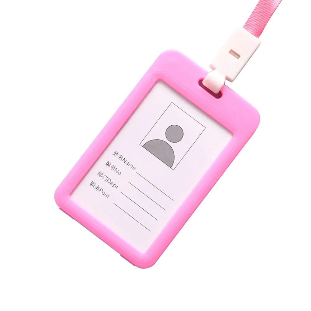 Портативный цветной пластиковый держатель для карт этикетка имени ремешок шеи