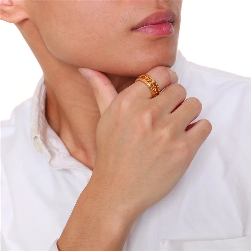 Новинка модное вращающееся кольцо TOBILO из звеньев цепи обручальное нержавеющей