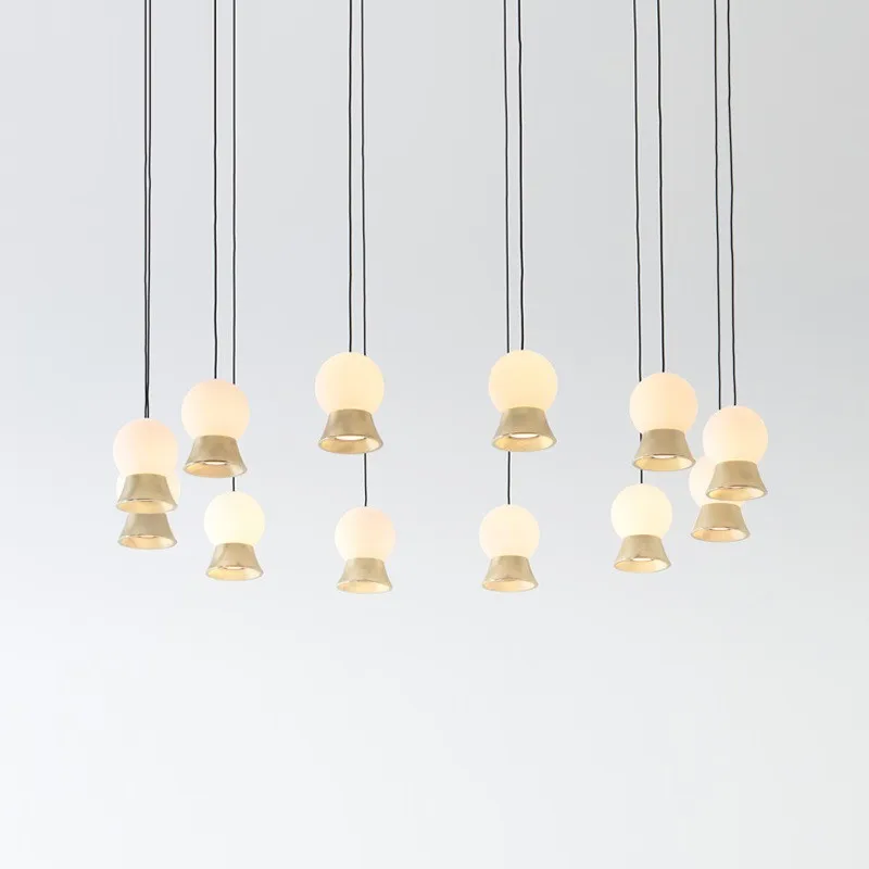 Nordic LED Glass Round Chandelier Bedside Fish Line Lamps Modern Minimalist Stairs Porch Restaurant Fuji Ball Hanging Lamp | Лампы и