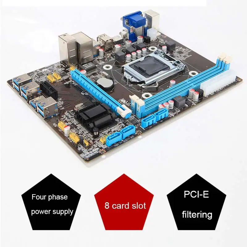B85 BTC + ETH Майнинг Биткоин 8 PCI E USB3.0 прямой слот для материнской платы Intel LFX