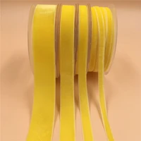 6mm9mm15mm lemon yellow single face velvet ribbon for handmade gift bouquet wrapping supplies home party decoration christmas
