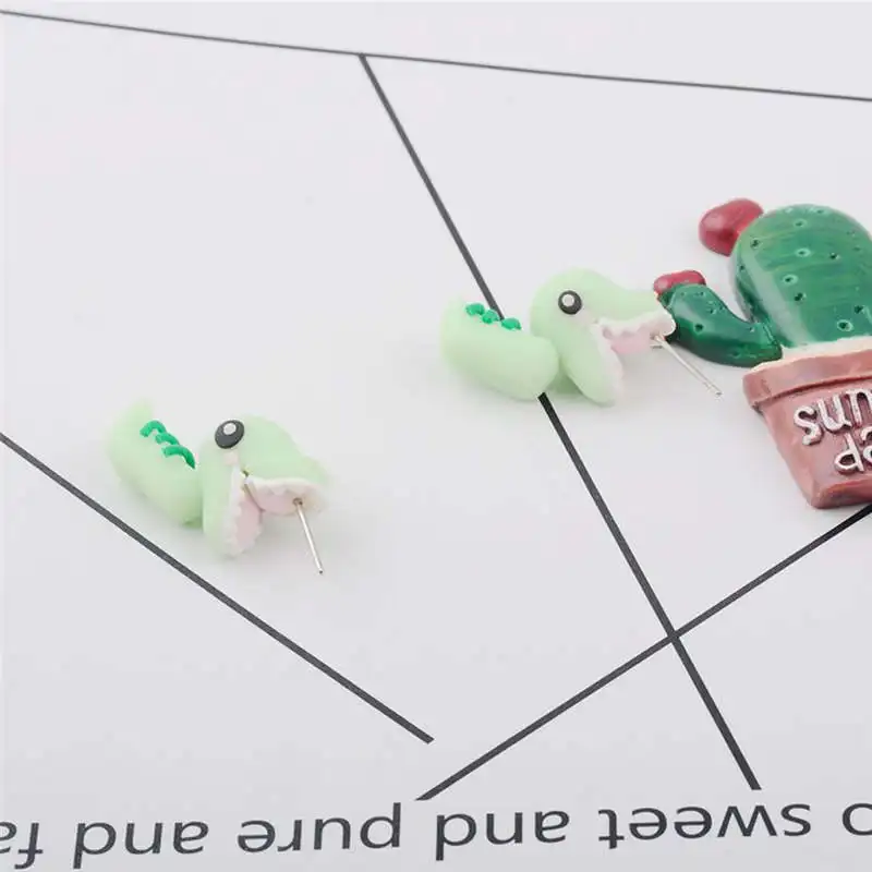 Imixlot серьги-гвоздики из мягкой глины в виде динозавра сделай сам Реалистичные 3D