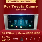 CarPlay Android 11 6 ГБ + 128 ГБ автомобильный радиоприемник, мультимедийный плеер для Toyota Camry 40 50 2006-2011 DSP GPS 4G Wifi No 2Din DVD IPS 8 Core
