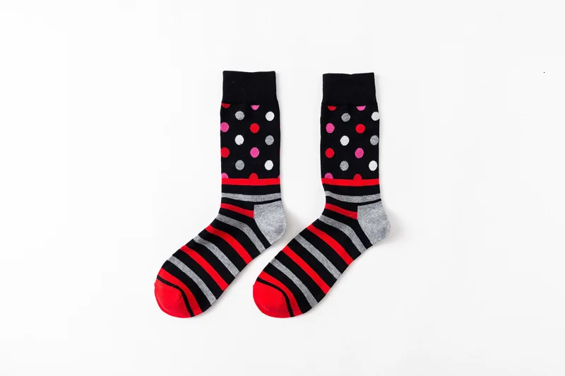 PEONFLY мужские забавные красочные чесаные хлопковые носки красный Argyle ДЮЖИНА ПАКЕТ повседневные счастливые носки платье Свадебные носки