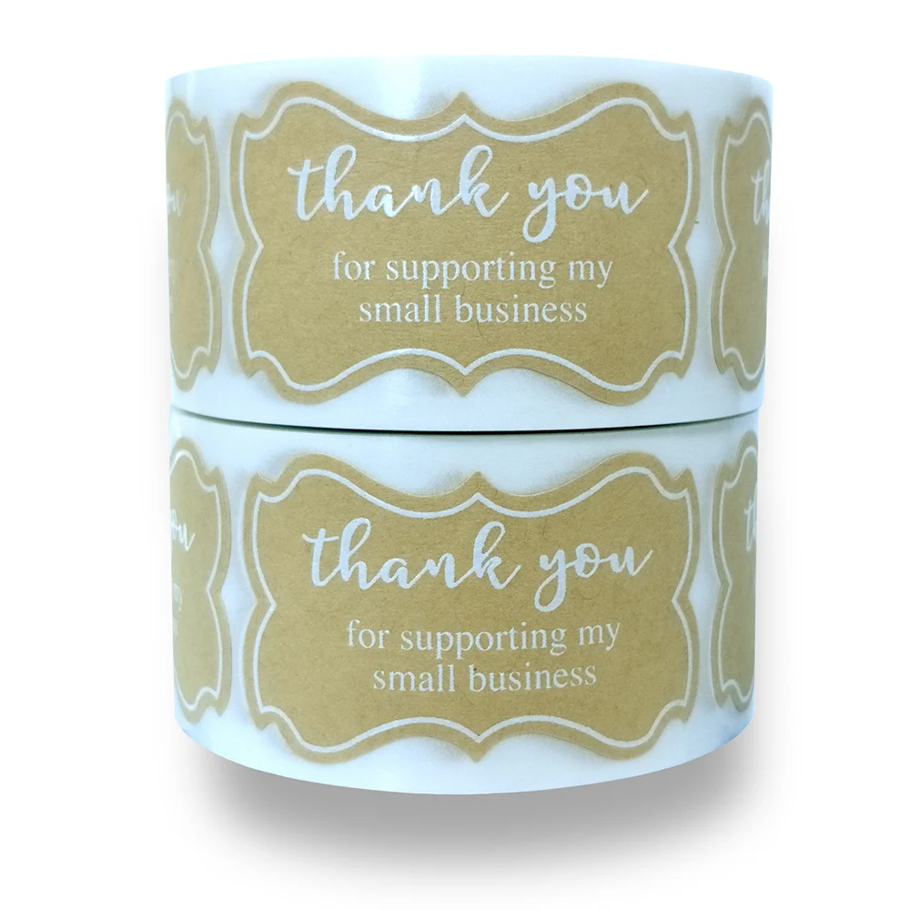 

3 Roll Kraft Paper Business Gift Tags DIY Theme Sticker Label Decorative Package Boxes Sticker Candy Bag Sticker