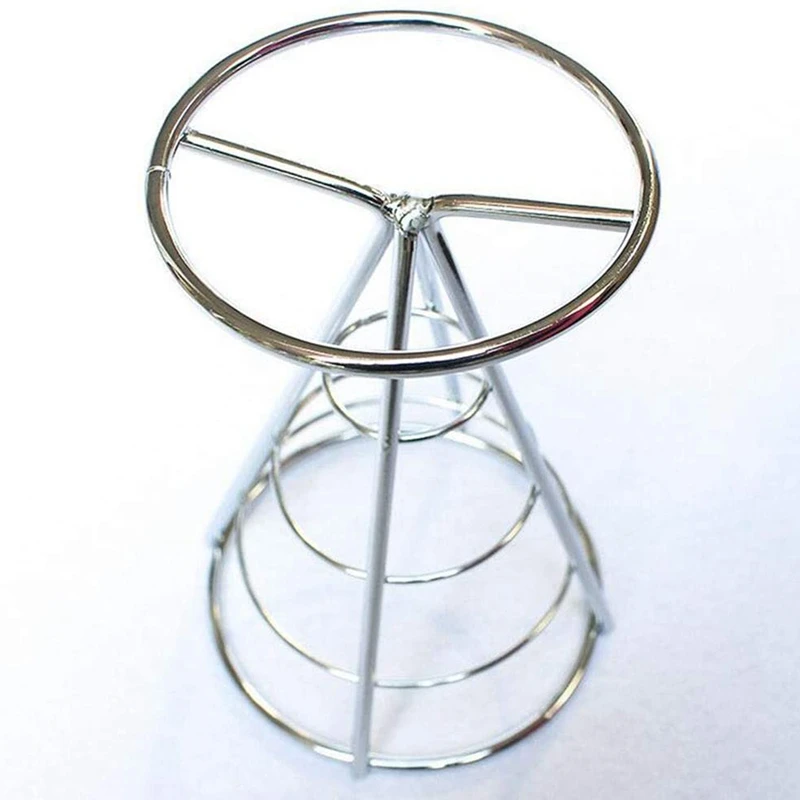

2Pcs French Fries Stand Cone Basket Fry Holder with Sauce Dippers Metal Fried Chicken Display Rack Wire Stand