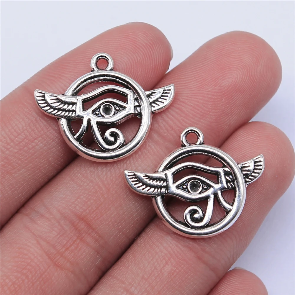 

10pcs 25x19mm Antique Silver Plated Eye Of Horus Charms Pendant For Jewelry Making DIY Jewelry Findings