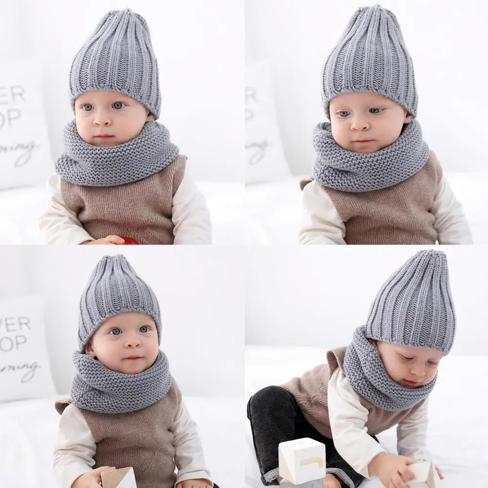 REAKIDS милые новые модные для мальчиков и девочек универсальные Хлопковые вязаные шапки осень зима теплые толстые шляпы вязаная шапка для ребенка шапки
