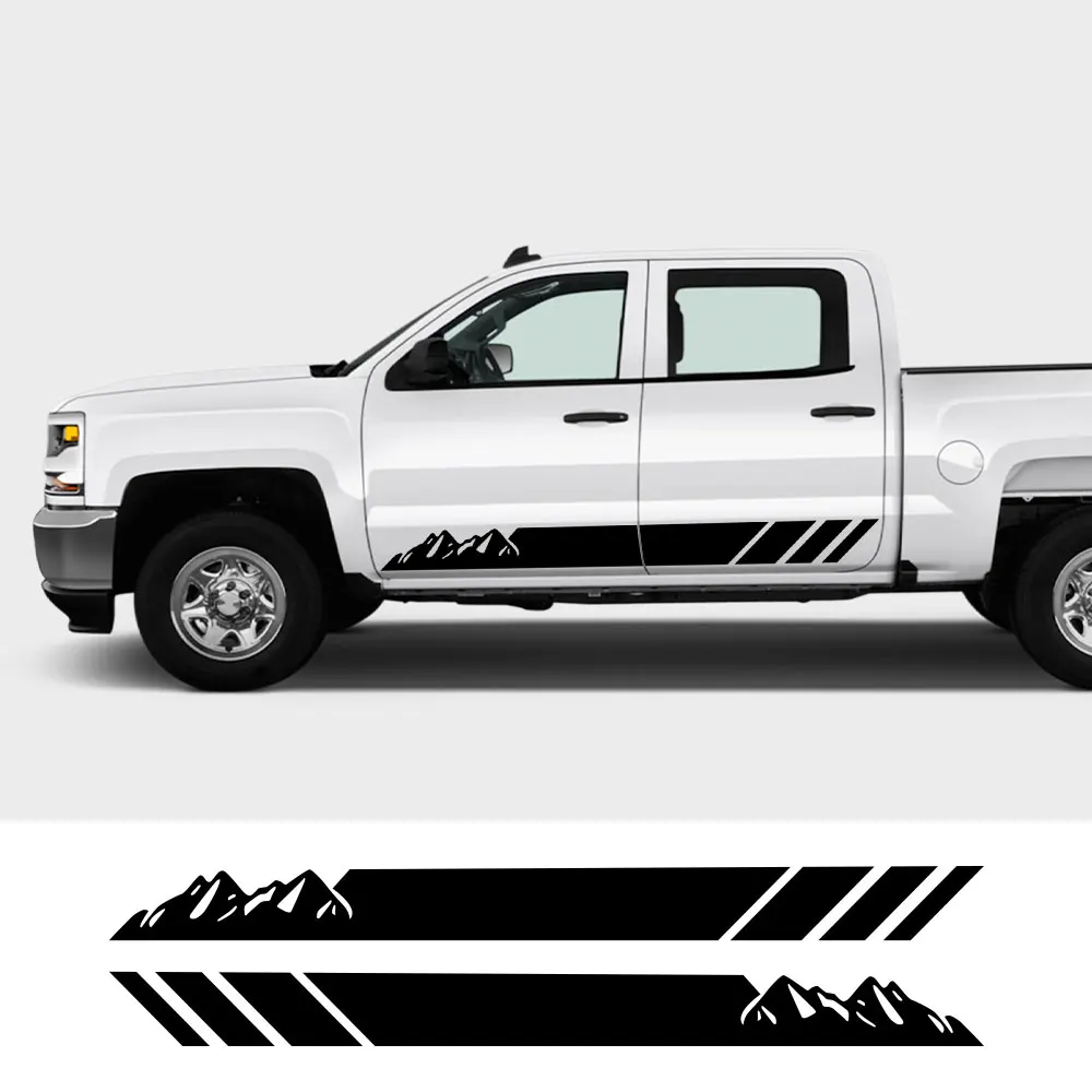 

Наклейки на автомобиль для Chevrolet Колорадо, Silverado, наклейки на дверь пикапа, боковые полосы, виниловая графика, пользовательский Декор, крышка...