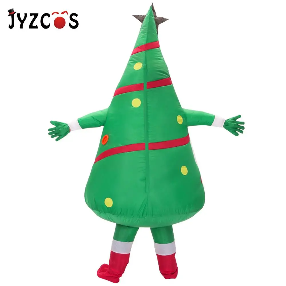 JYZCOS взрослых надувные костюмы мультяшный кукольный костюм с рисунком из аниме, внутри помещения, зеленая Рождественская елка Санта Клаус Наряжаться реквизит Забавный костюм талисмана