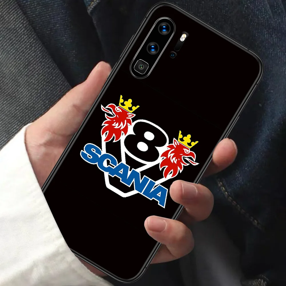 

car scanias-truck Phone Case For HUAWEI P 9 10 20 30 40 Lite smart Pro Z 2019 Nova 5T 6 7 i black Prime Soft Bumper Tpu Coque