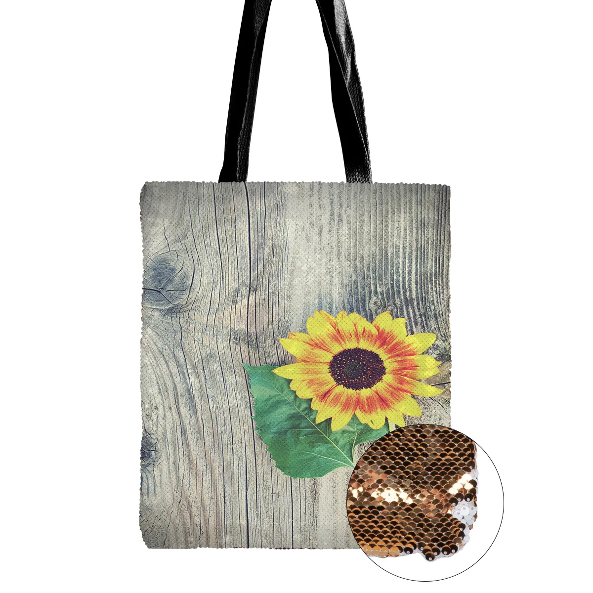 Рустикальная сумка через плечо с подсолнухами новая холщовая Двусторонняя