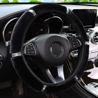 37 38cm diameter soft plush rhinestone car steering wheel cover no inner ring car steering wheel cover interior accessories