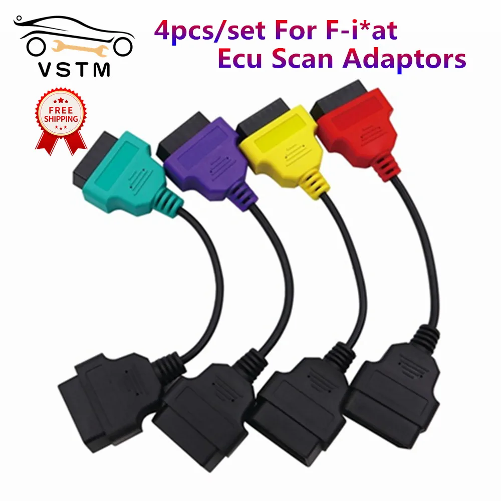 Newest 4pcs/Set For Fi*at OBD2 Connector Diagnostic Cable ECU Scan MultiECUScan Adaptor for | Автомобили и мотоциклы