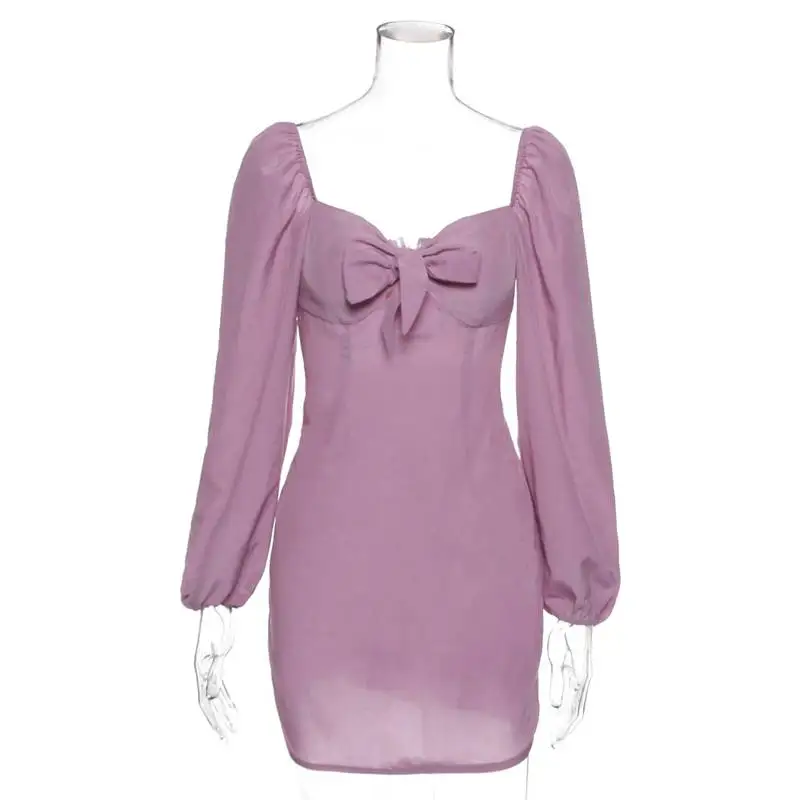 Элегантное летнее платье с пышными рукавами 2019 женское короткое ТРАПЕЦИЕВИДНОЕ