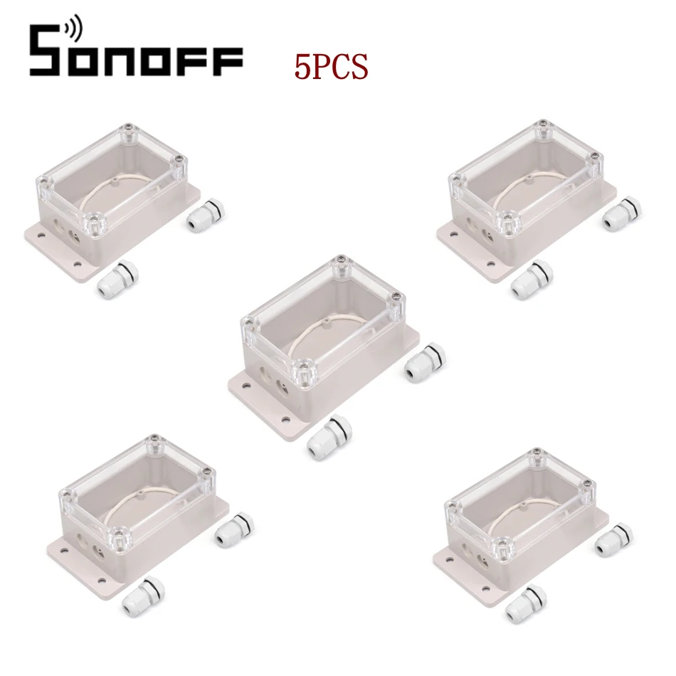 5PCS SONOFF 10 шт. IP66 Водонепроницаемая Крышка Распределительной Коробки корпус водонепроницаемый корпус Поддержка Sonoff Basic/RF/Dual/Pow умный дом - Комплект: 5PCS
