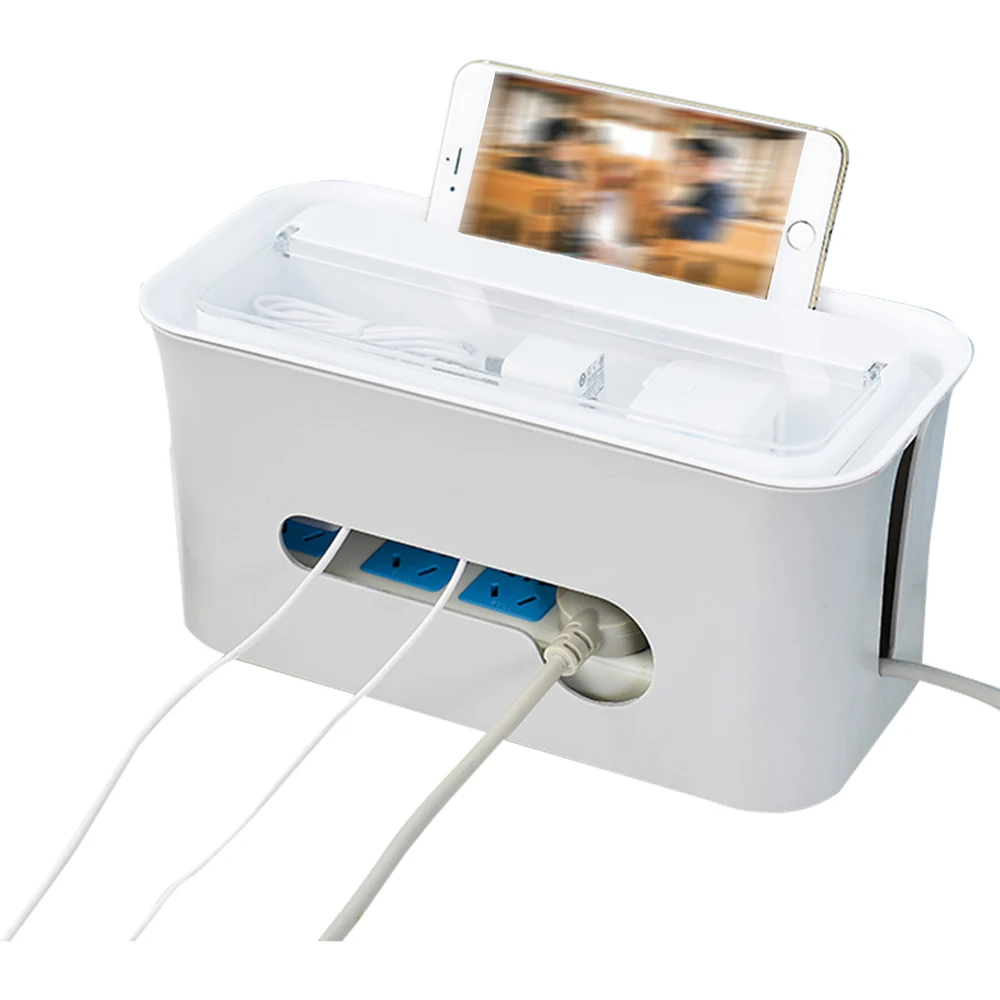 Серый Белый ABS пластиковый ящик для хранения кабелей Oraganizer силовая полоса провод