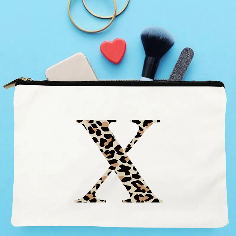 

Women Leopard Print X Printed Make up bag Fashion Women Cosmetics Organizer Bag for Travel Colorful Storage Bag for Lady Bag