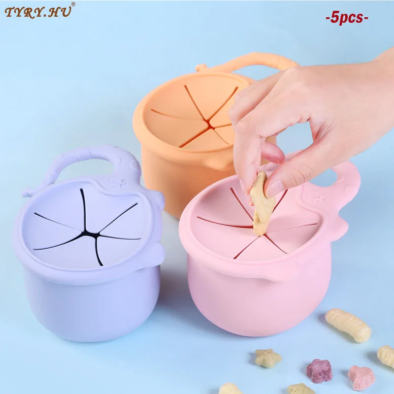 

TYRY.HU 5PC Baby Feeding Baby Learning Baby Drinkware Silicone Snack Cups Portable BPA Free Silicone Soft Baby Feeding Newest