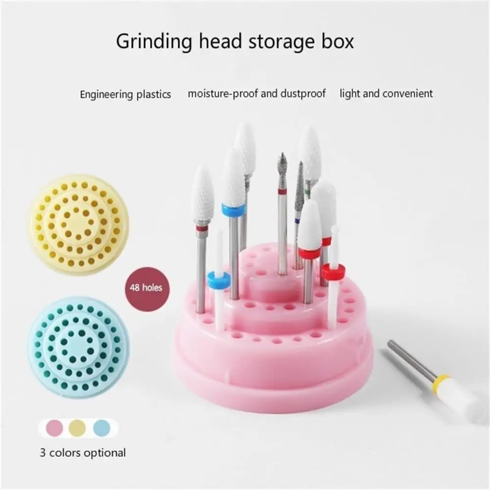 Прозрачная коробка для хранения 48 отверстий держатель акриловых фрез ногтей