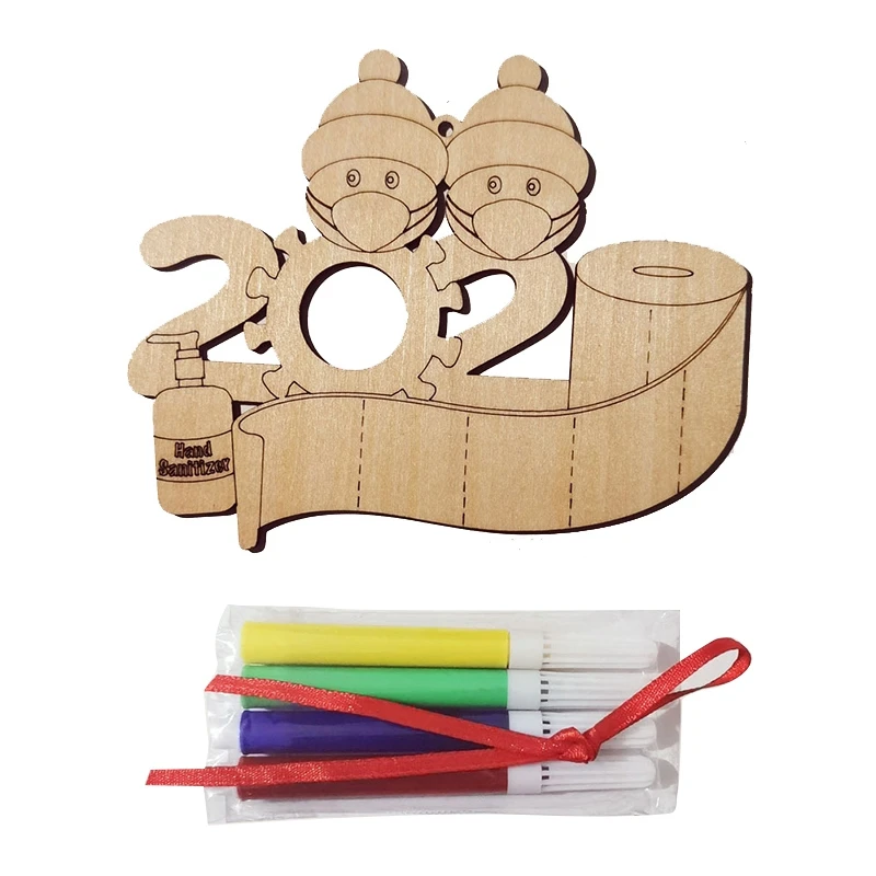 Рождественский деревянный семейный кулон ручной работы Новый DIY креативное имя