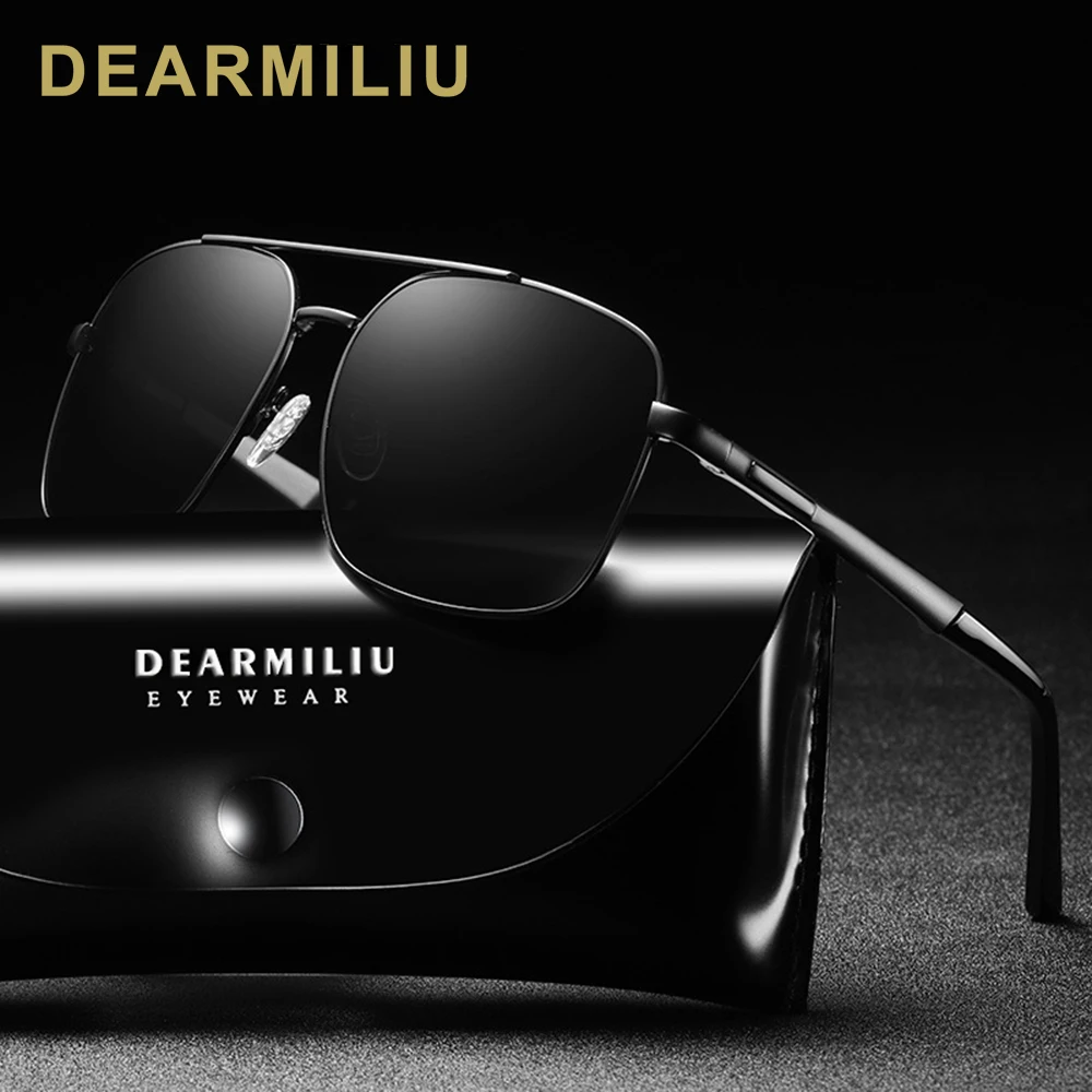 Мужские поляризационные солнцезащитные очки DEARMILIU квадратные для вождения