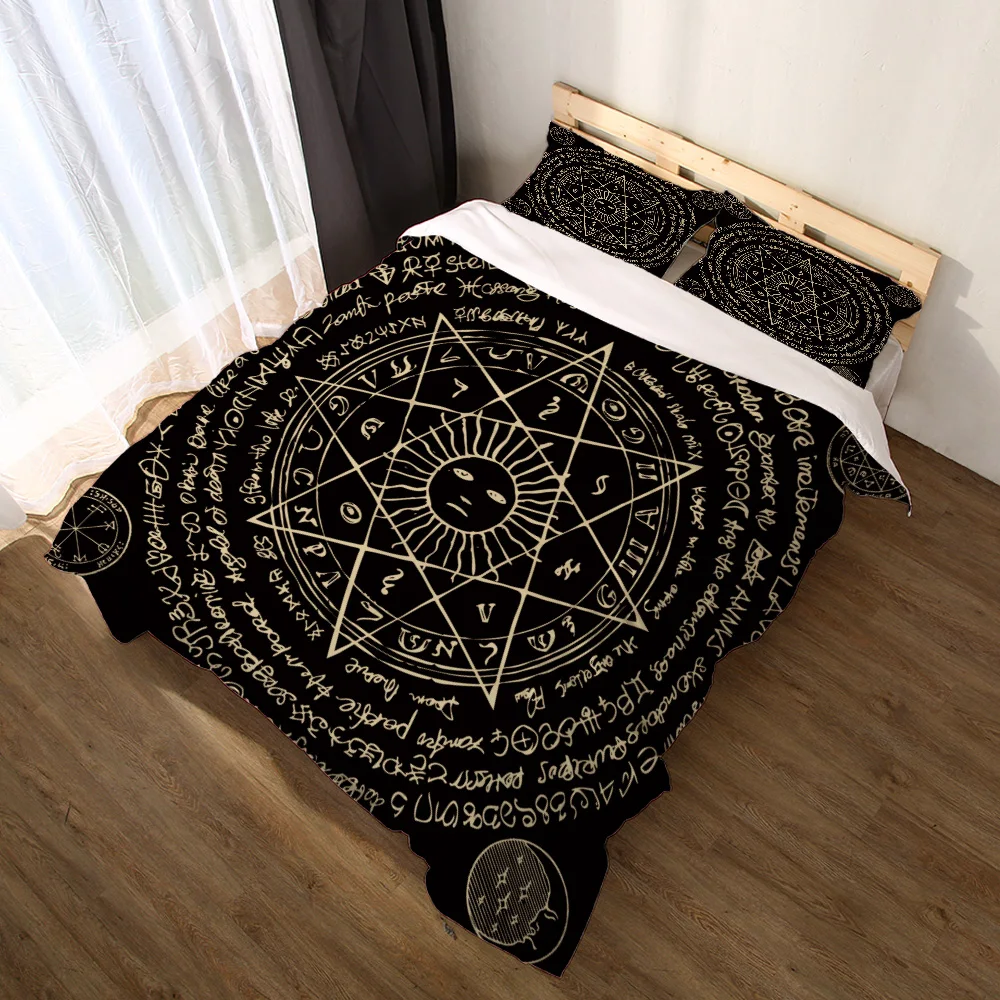 

Miracille Duvet Cover Set Black Black Sun Moon Religion Queen King Size Bedding Set Linen Home Double Bed Sheets Bedding Set