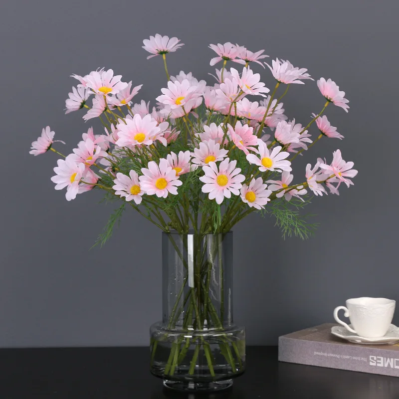 

10Pcs Simulation 5Head Small Daisy Artificial Flowers for Home Garden Decoration Silk Flowers Wedding Decor Fake Flowers Garland