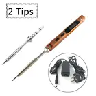 Портативная паяльная станция Mini TS100, золотистый оригинальный комплект с OLED-дисплеем, быстрый нагрев, два наконечника, B2, BC2, источник питания