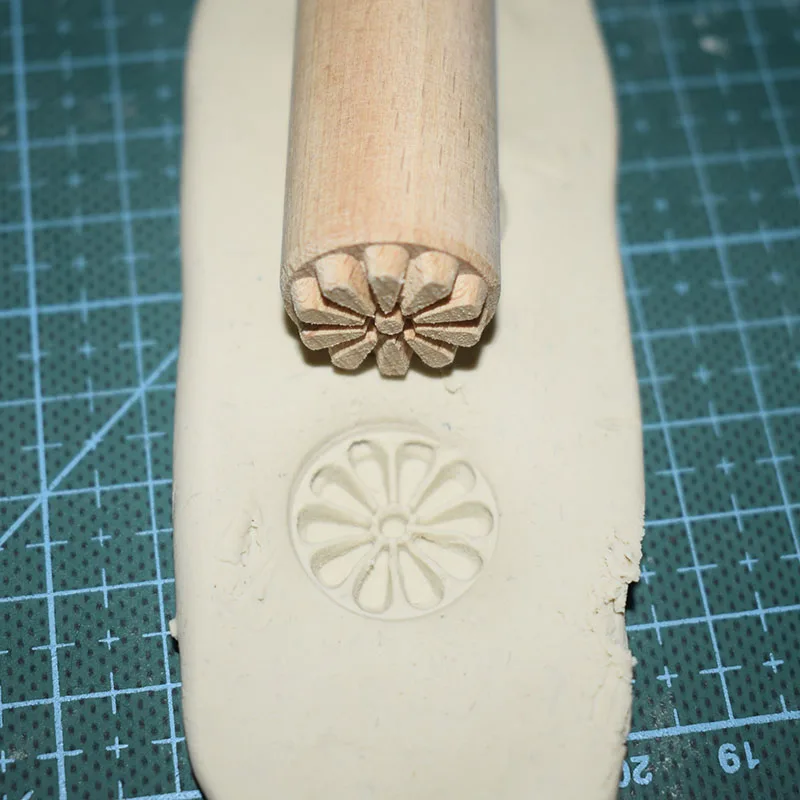 Деревянный штамп Diy глиняный инструмент тисненая скульптура полимерная модель Керамическая керамика деревянные монтируемые штампы инструменты - Цвет: 10ban