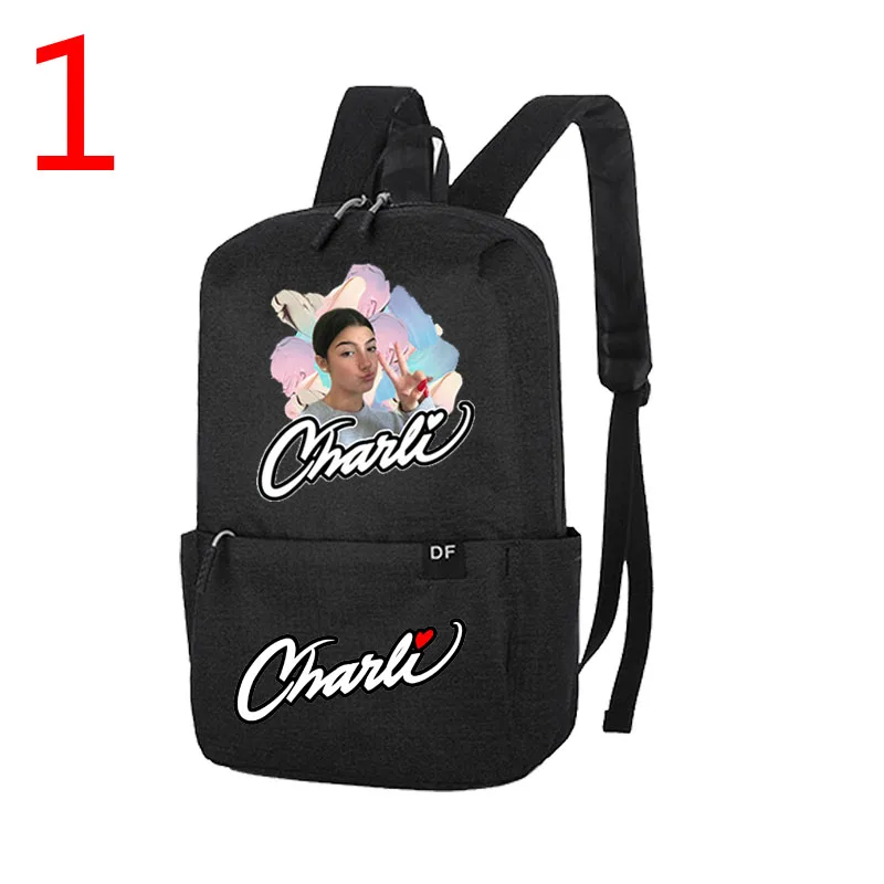 

2021 школьная Мода Charli amielio маленькая сумка с принтом студенческий Повседневный маленький рюкзак для ноутбука