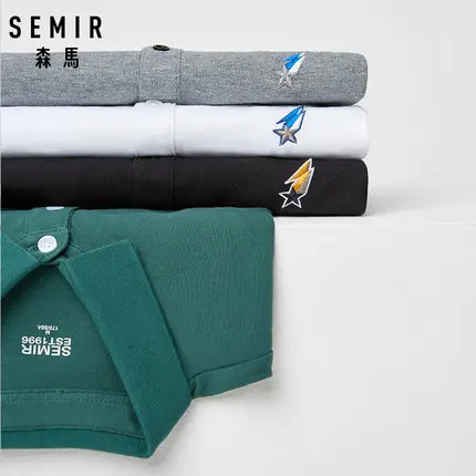 SEMIR 2019 новые летние воротник рубашки поло для мужчин рубашка тенденция футболка с
