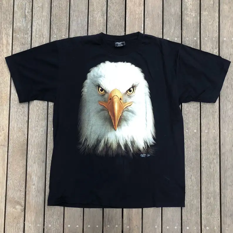 Винтажная летняя Праздничная футболка в стиле унисекс с принтом Американский