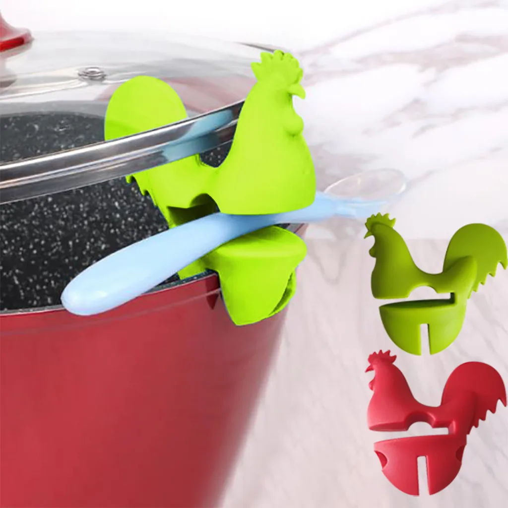Silicone Anti-Scald Pot Side Clip Kitchen Anti-scalding Spoon Holder Support Tools FH5 | Дом и сад
