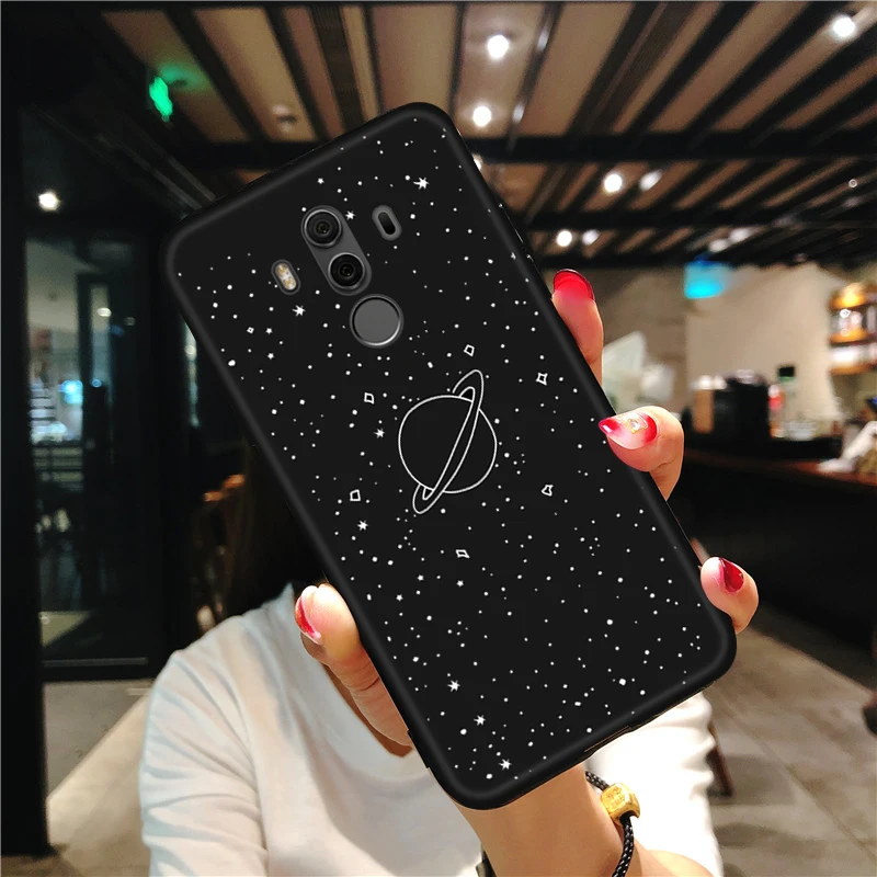 Printed Black Matte Shell For Huawei Y7 Pro 2019 Prime 2018 Soft TPU Back Cover Y9 Cute Silicone Phone Cases |