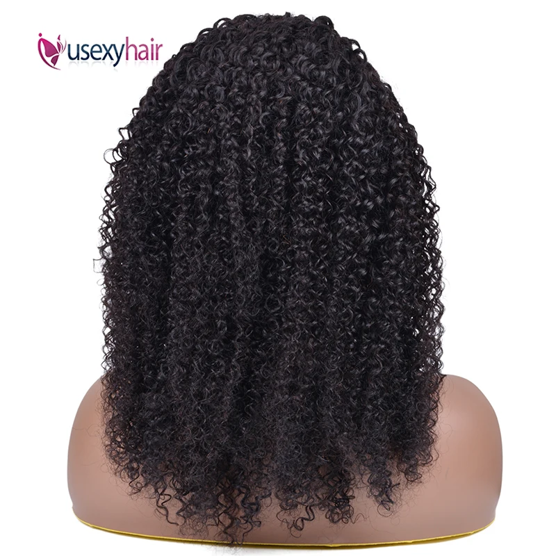 Парик с головной повязкой человеческие волосы 180 плотность вьющиеся