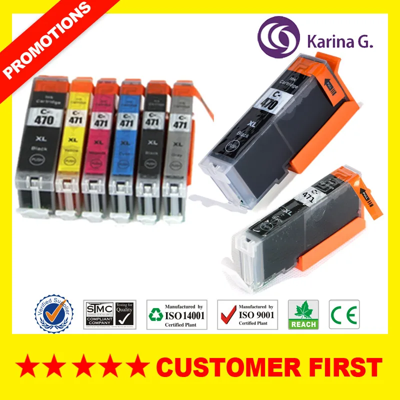 Совместим с Canon PGI470 CLI471 PGI-470 PGI 470 картридж костюм для PIXMA MG7740 TS8040 TS9040 и т. Д. |
