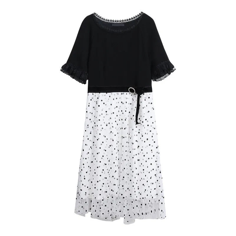 

2020 summer new dress for women Fake two slim short sleeve dress ladies fashion Office women's professional wear Large size 5XL